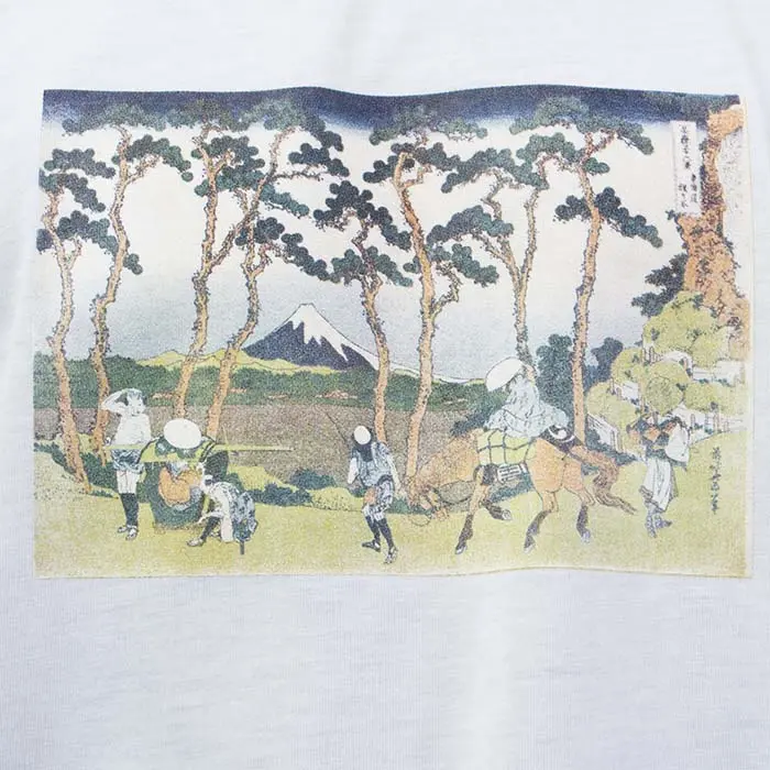 プリントＴシャツ　浮雲　葛飾北斎　富獄三十六景 東海道程ヶ谷 ホワイト ネイビー　ブラック（ラッピング不可）