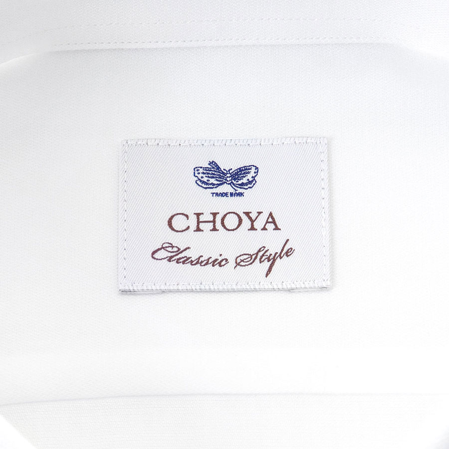 長袖ワイドカラー ホワイト ワイシャツ スリムフィット CHOYA Classic Style