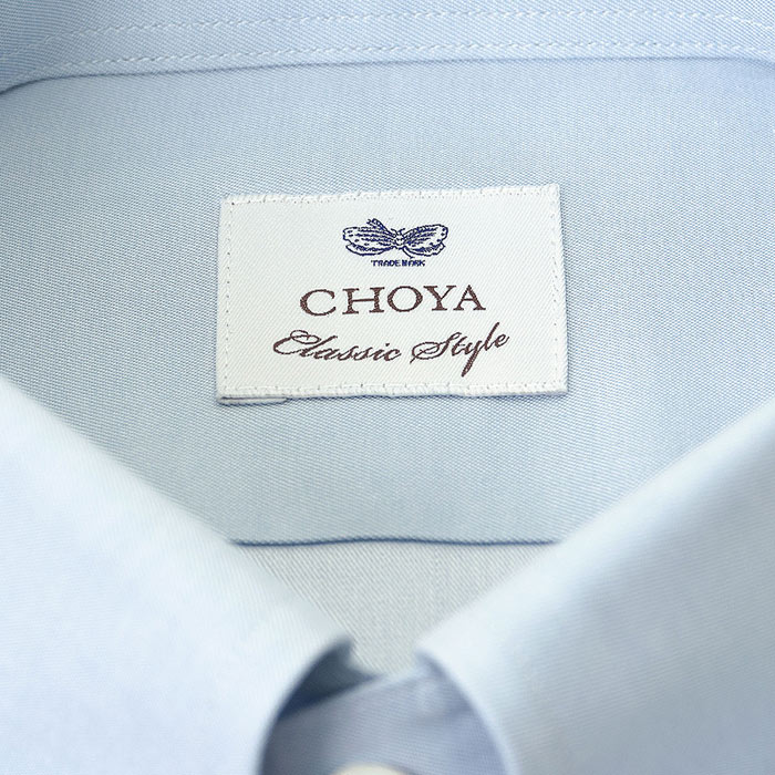 長袖タブカラー ブルー ワイシャツ スリムフィット CHOYA Classic Style