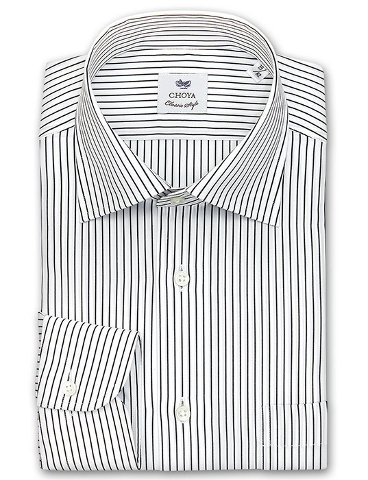 CHOYA Classic Style 長袖ワイドカラー　 ホワイト ワイシャツ