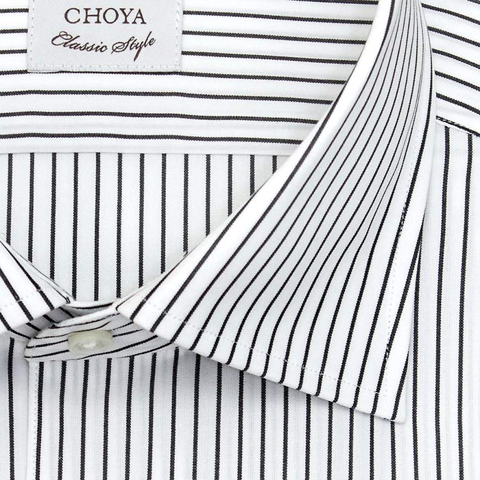 長袖ワイドカラー ブラック ワイシャツ スリムフィット CHOYA Classic Style