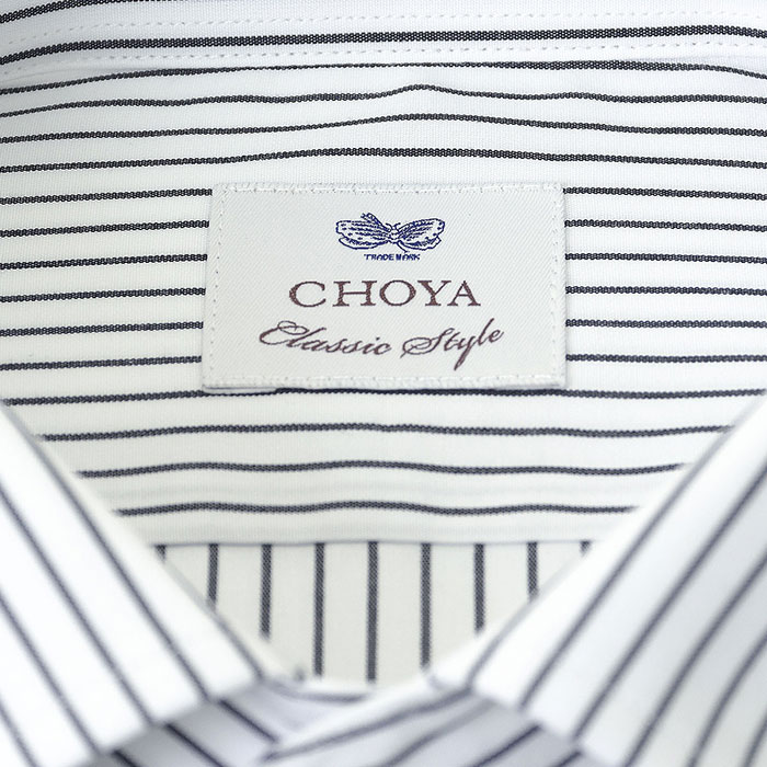 長袖ワイドカラー ブラック ワイシャツ スリムフィット CHOYA Classic Style