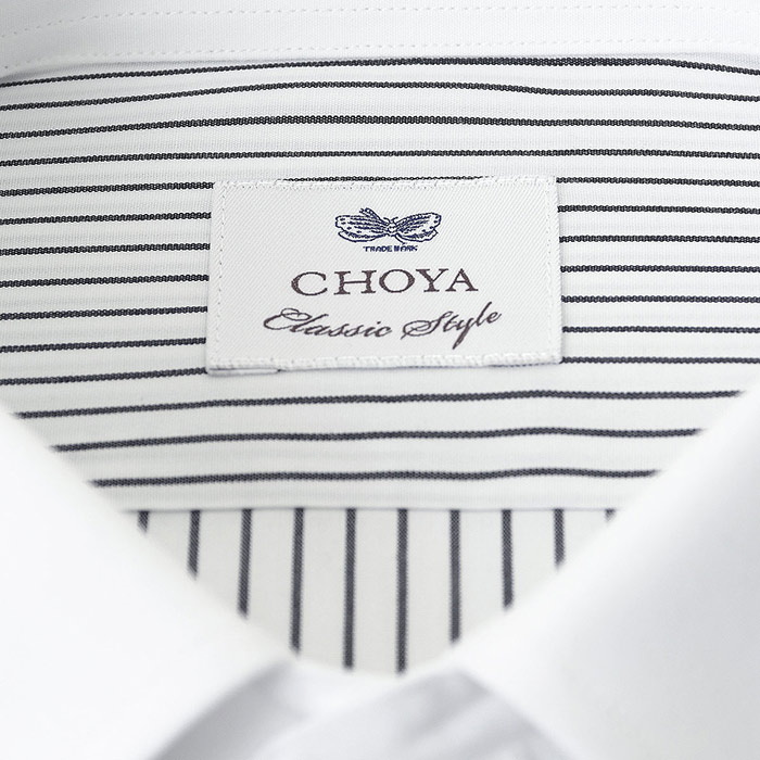 長袖ラウンドカラー ブラック ワイシャツ スリムフィット CHOYA Classic Style