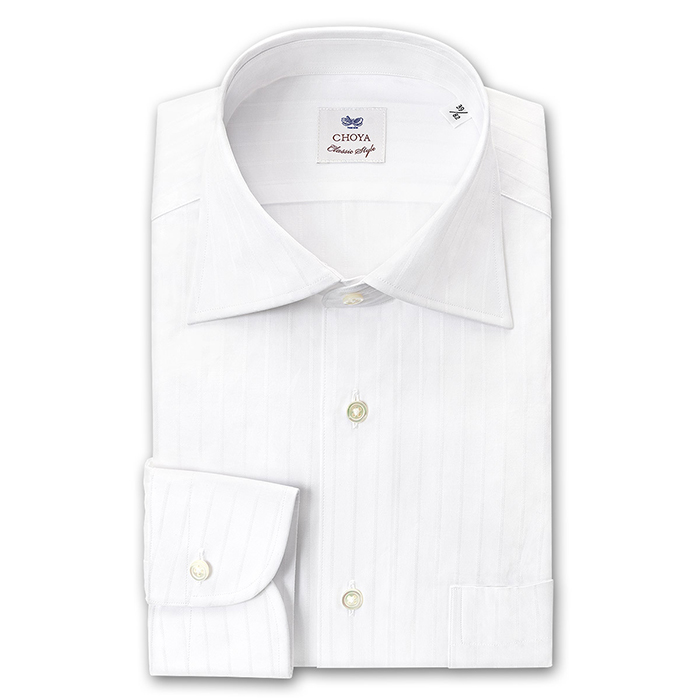 CHOYA Classic Style 長袖ワイドカラー　 ホワイト ワイシャツ