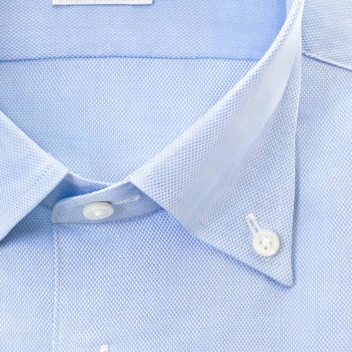 CHOYA Classic Style 長袖ボタンダウン ブルー スリムフィット ワイシャツ