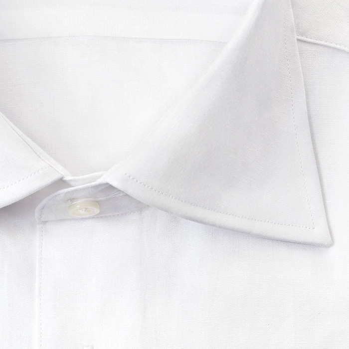 CHOYA Classic Style 長袖スリムフィット ワイドカラー ホワイト ワイシャツ