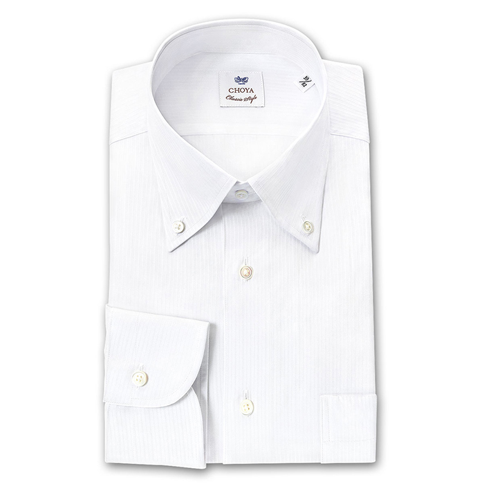 CHOYA Classic Style 長袖ボタンダウン ホワイト ワイシャツ