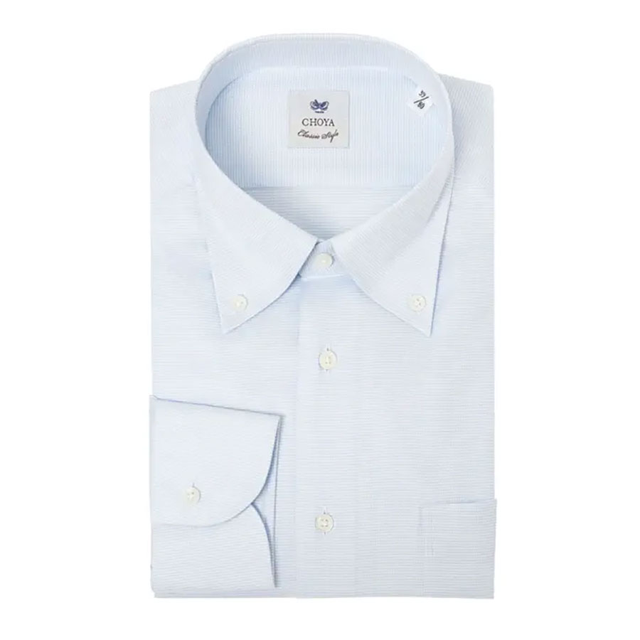 ワイシャツ スリムフィット チェック ブルー ドビー CHOYA Classic Style