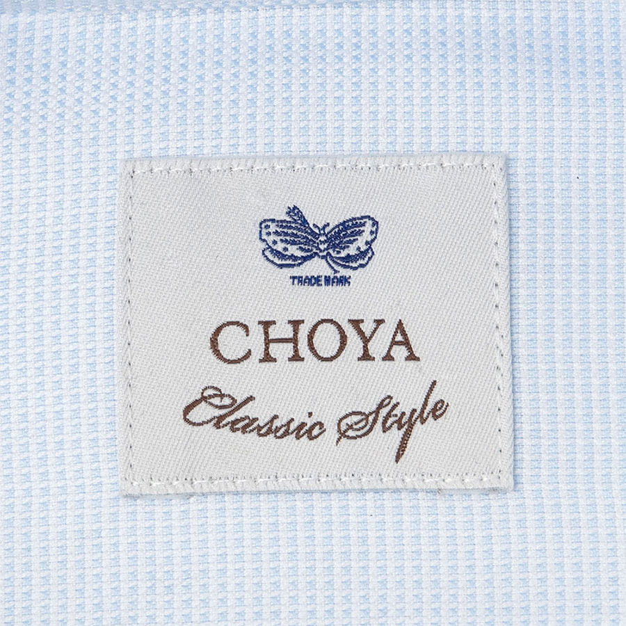 ワイシャツ スリムフィット チェック ブルー ドビー CHOYA Classic Style