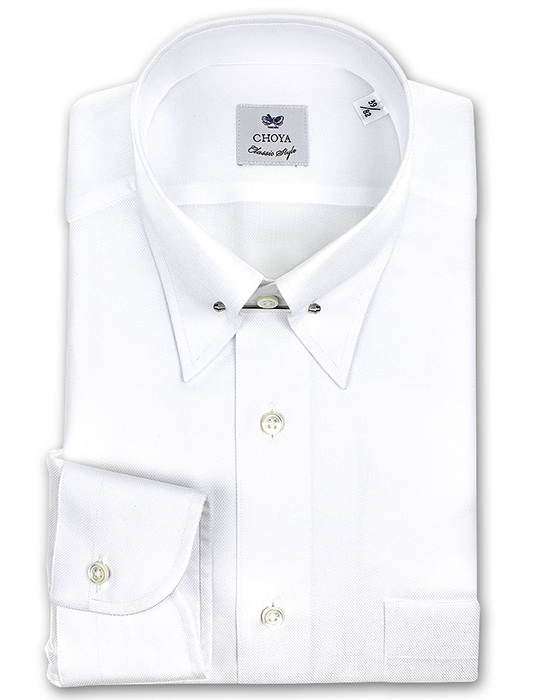 CHOYA Classic Style 長袖ピンカラー　 ホワイト ワイシャツ