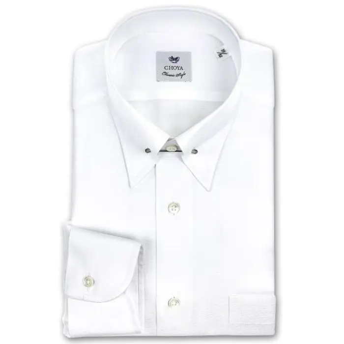 CHOYA Classic Style 長袖 ワイシャツ メンズ 春夏秋冬 綿100% 白シャツ ロイヤルオックスフォード ピンホールカラーシャツ | 綿100％ ホワイト