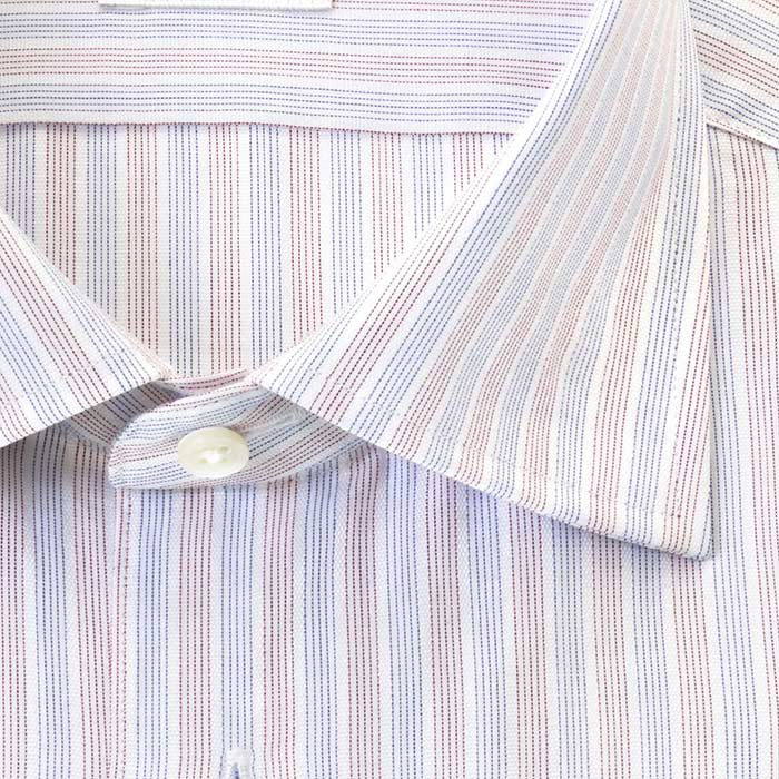 CHOYA Classic Style 長袖ワイドカラー ブルー スリムフィット ワイシャツ