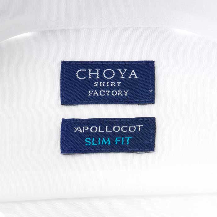 CHOYA SHIRT FACTORY スリムフィット 長袖レギュラーカラー ホワイト ワイシャツ SBTrecommend