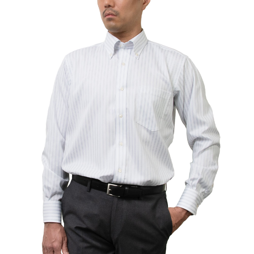 ワイシャツ ストライプ ブルー ブロード CHOYA SHIRT FACTORY｜CHOYA