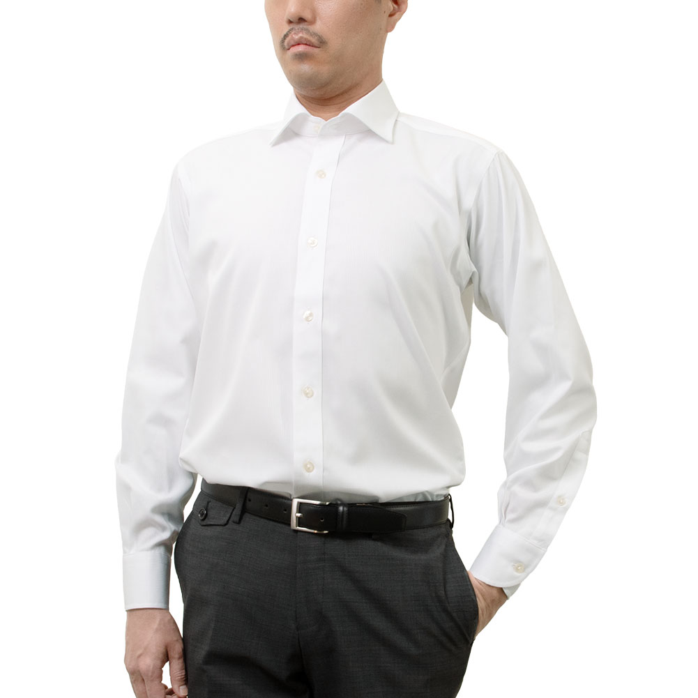 ワイシャツ ストライプ ホワイト ドビー CHOYA SHIRT FACTORY classic