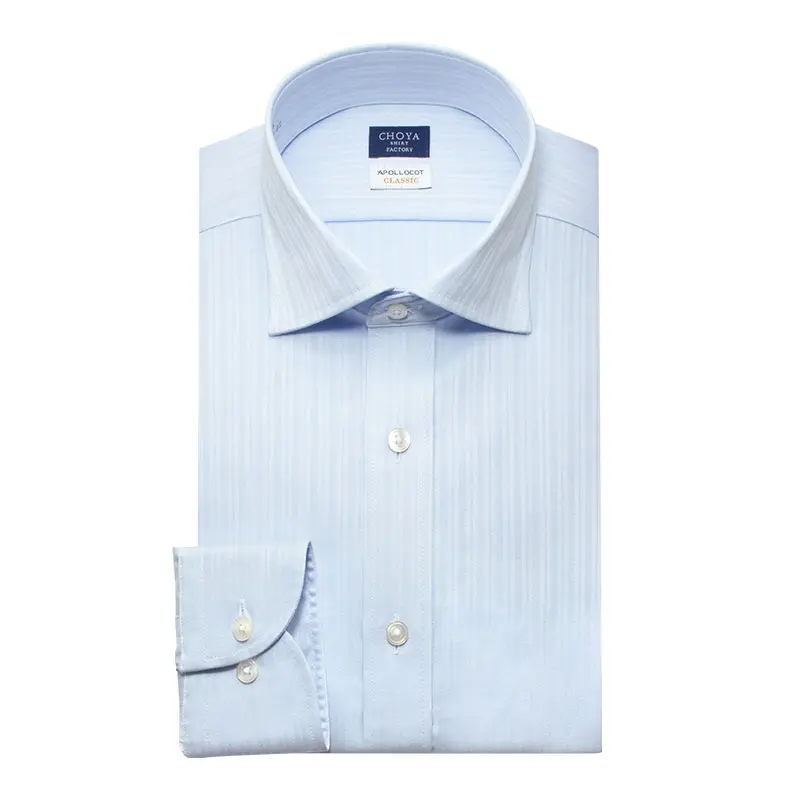 ワイシャツ ストライプ ブルー ドビー CHOYA SHIRT FACTORY classic