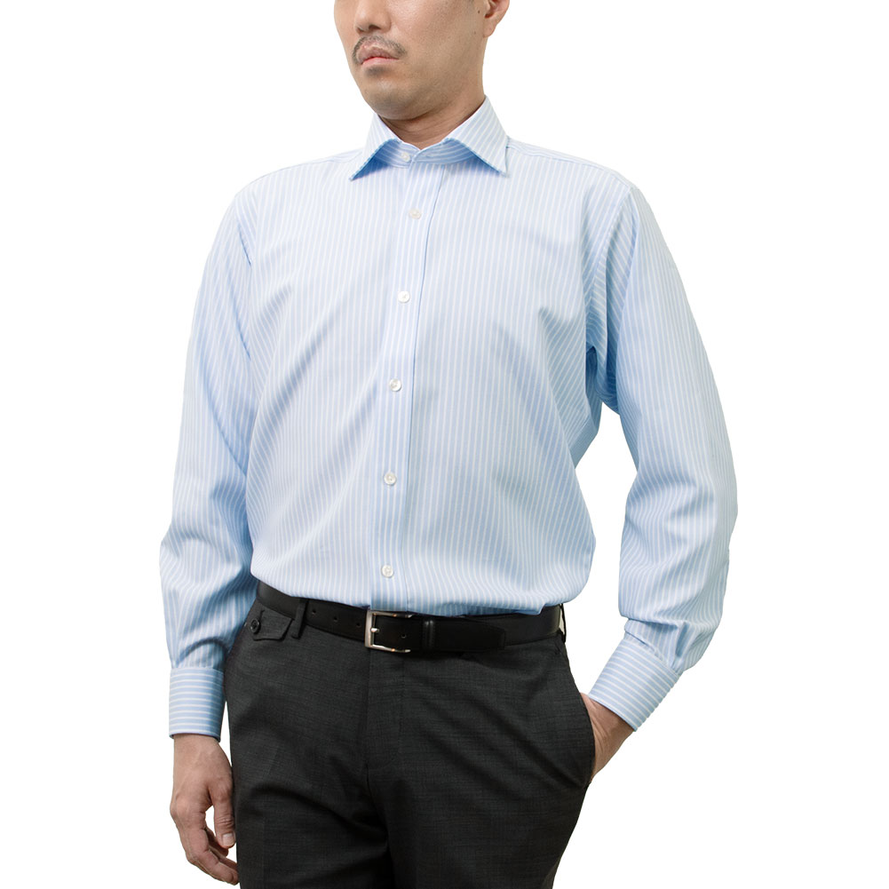 ワイシャツ ストライプ ブルー ドビー CHOYA SHIRT FACTORY classic