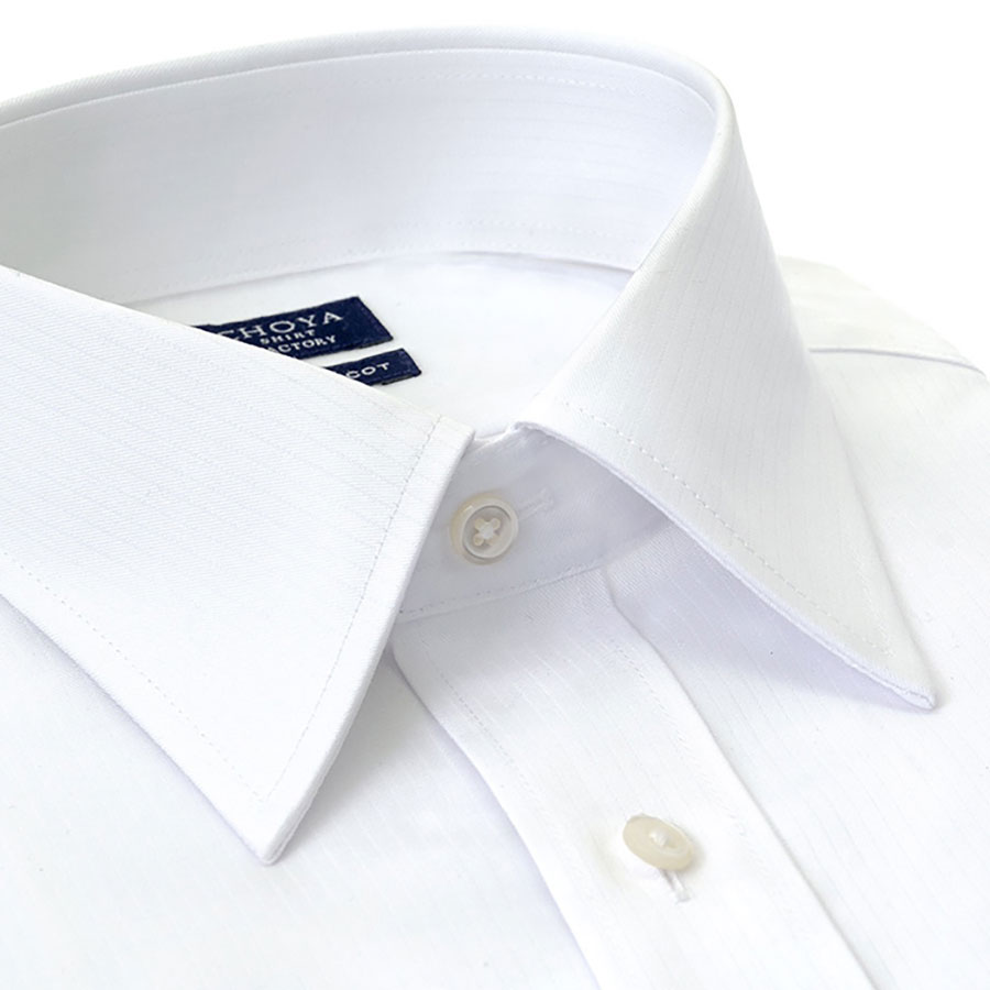 CHOYA SHIRT FACTORY 長袖レギュラーカラー ホワイト ワイシャツ