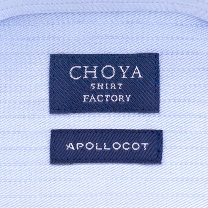 CHOYA SHIRT FACTORY 長袖スナップダウン ブルー ワイシャツ