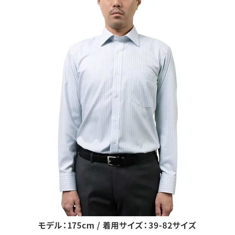 ワイシャツ スリムフィット ストライプ ブルー ドビー CHOYA SHIRT