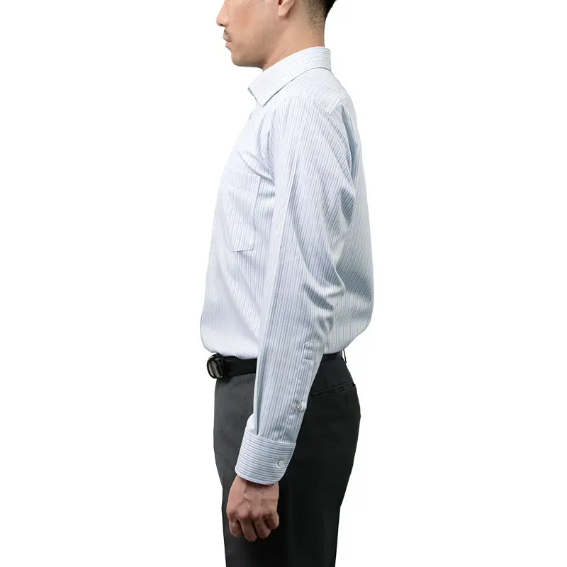 ワイシャツ スリムフィット ストライプ ブルー ドビー CHOYA SHIRT