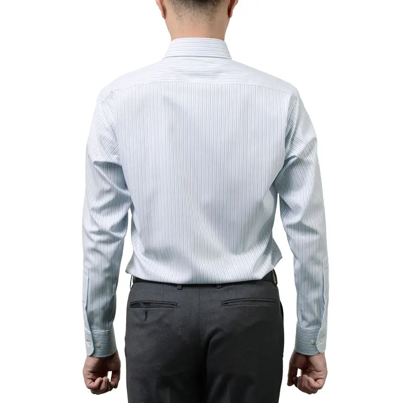 ワイシャツ スリムフィット ストライプ ブルー ドビー CHOYA SHIRT