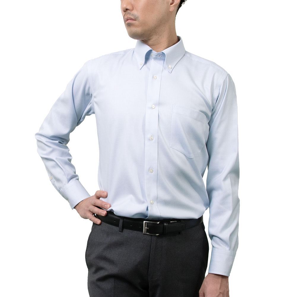 ワイシャツ スリムフィット 無地 ブルー CHOYA SHIRT FACTORY｜CHOYA