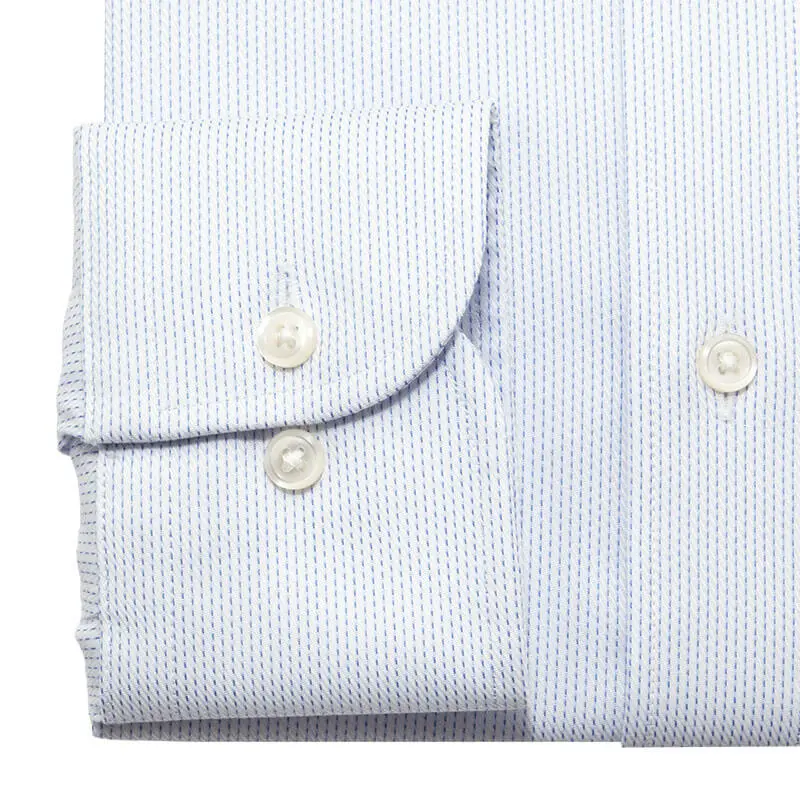 やっしー　アカシア904545 ワイシャツ スリムフィット ストライプ ブルー ドビー CHOYA SHIRT