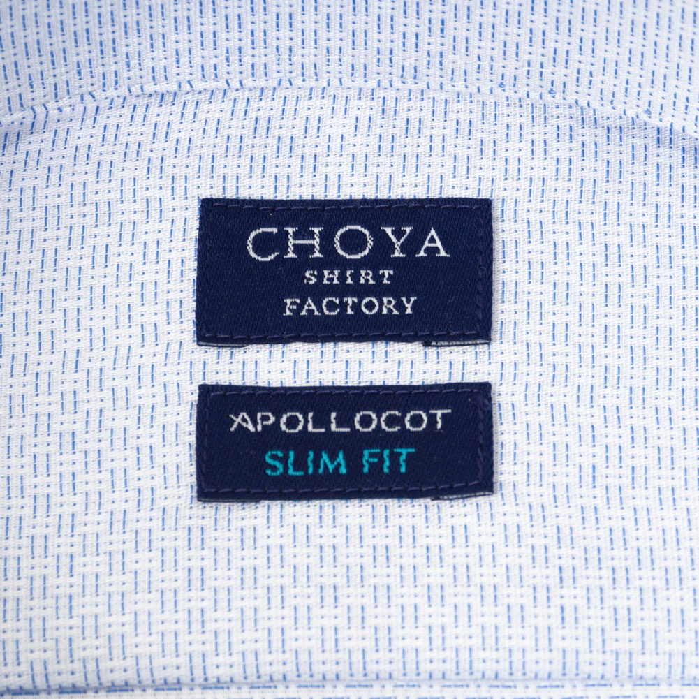 ワイシャツ スリムフィット ブルー ドビー CHOYA SHIRT FACTORY