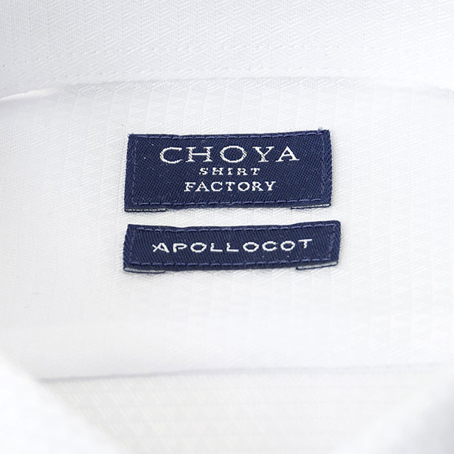 CHOYA SHIRT FACTORY 長袖セミワイドカラー ホワイト ワイシャツ