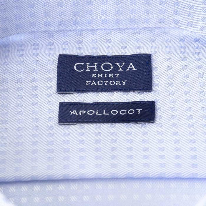 CHOYA SHIRT FACTORY 長袖セミワイドカラー ブルー ワイシャツ