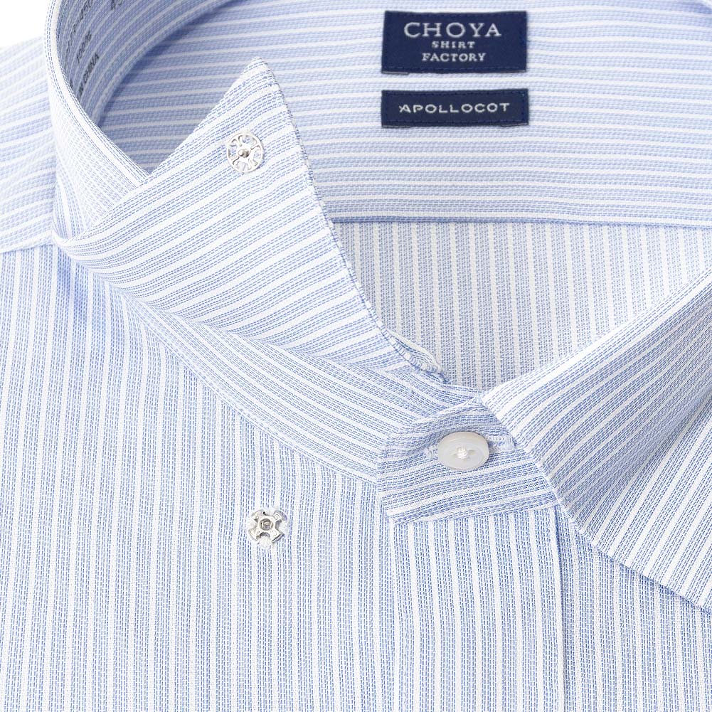 ワイシャツ ストライプ ブルー CHOYA SHIRT FACTORY