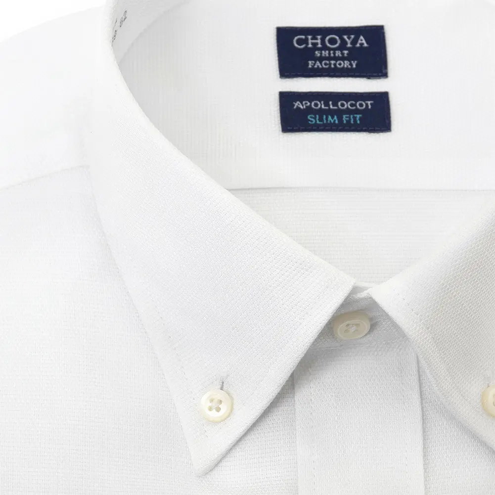 ワイシャツ スリムフィット ホワイト  ドビー CHOYA SHIRT FACTORY