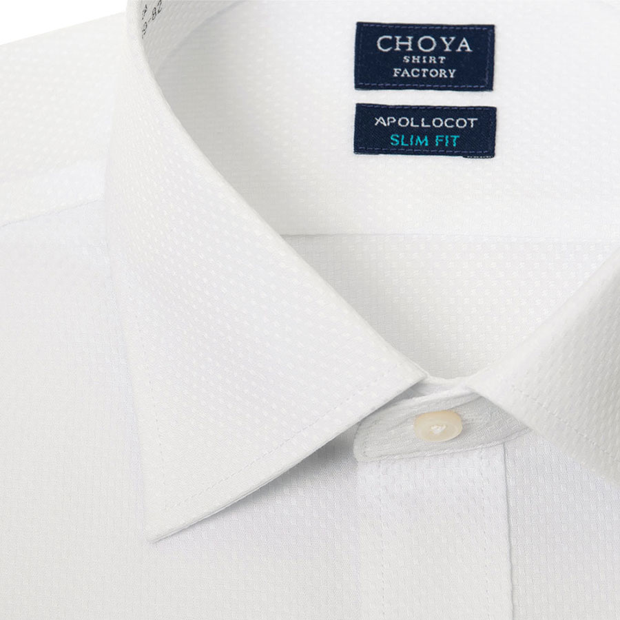 ワイシャツ スリムフィット ホワイト  ドビー CHOYA SHIRT FACTORY