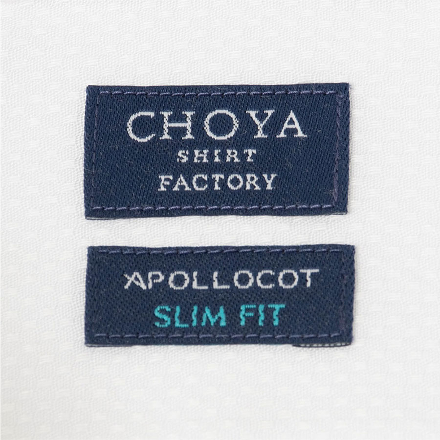 ワイシャツ スリムフィット ホワイト  ドビー CHOYA SHIRT FACTORY