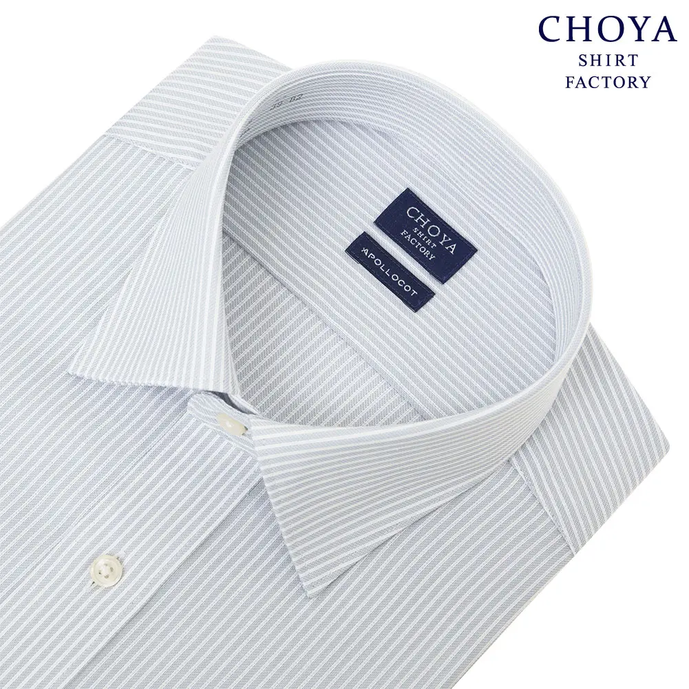 ワイシャツ ストライプ グレー CHOYA SHIRT FACTORY