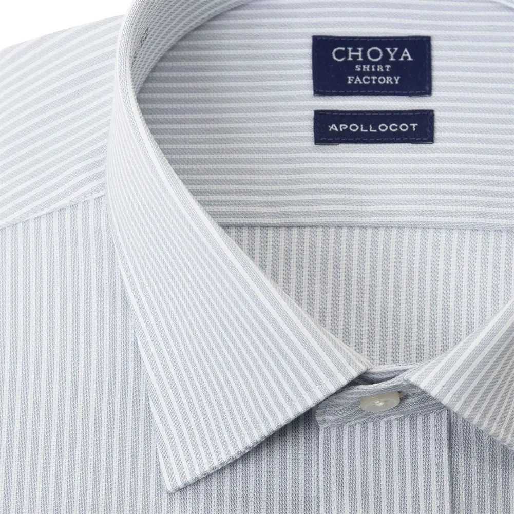 ワイシャツ ストライプ グレー CHOYA SHIRT FACTORY