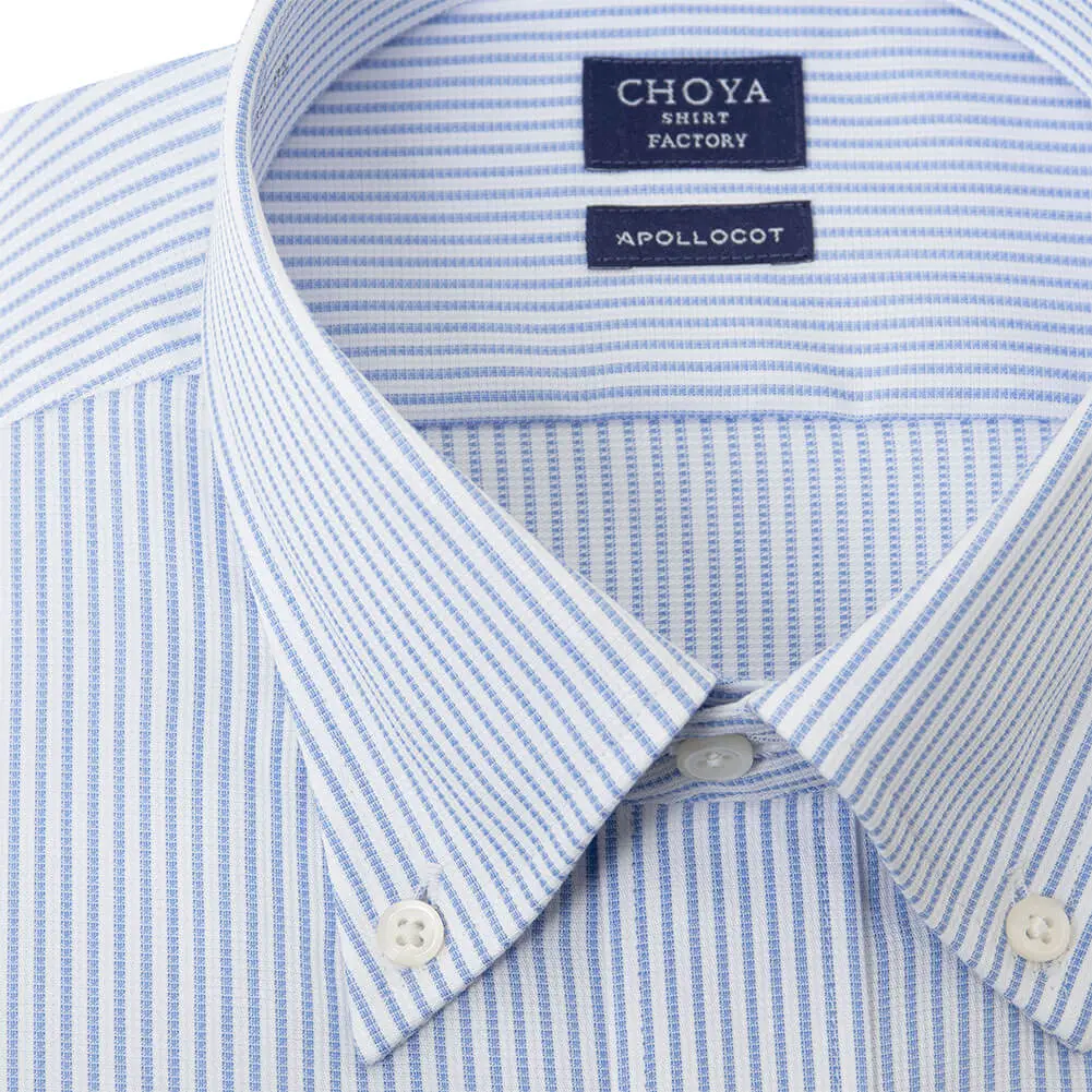 ワイシャツ ストライプ ブルー CHOYA SHIRT FACTORY