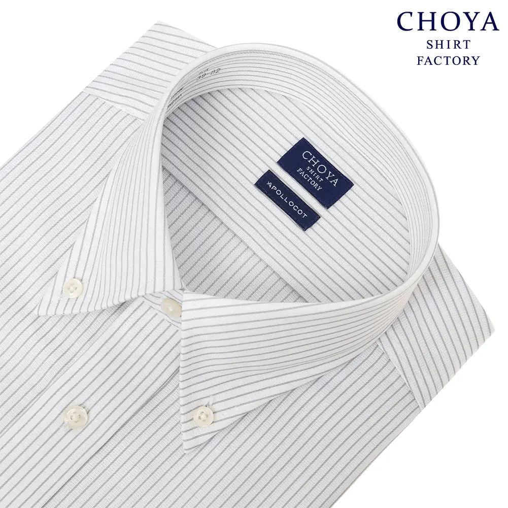 ワイシャツ ストライプ グレー CHOYA SHIRT FACTORY