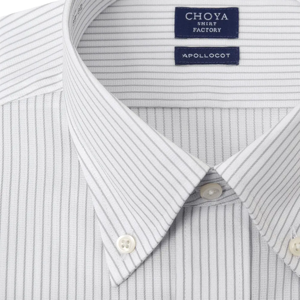 ワイシャツ ストライプ グレー CHOYA SHIRT FACTORY