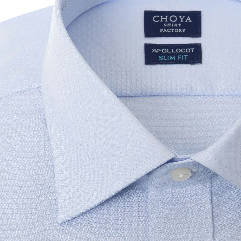 ワイシャツ スリムフィット ブルー  ドビー CHOYA SHIRT FACTORY