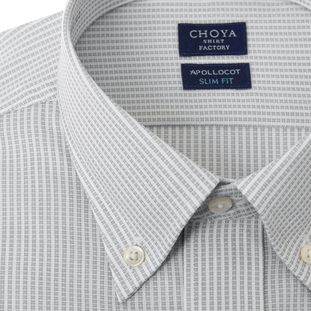 ワイシャツ スリムフィット グレー ドビー CHOYA SHIRT FACTORY