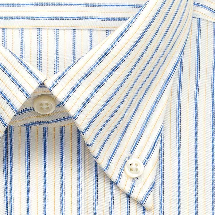 CHOYA SHIRT FACTORY 長袖ボタンダウン ブルー イエロー ワイシャツ