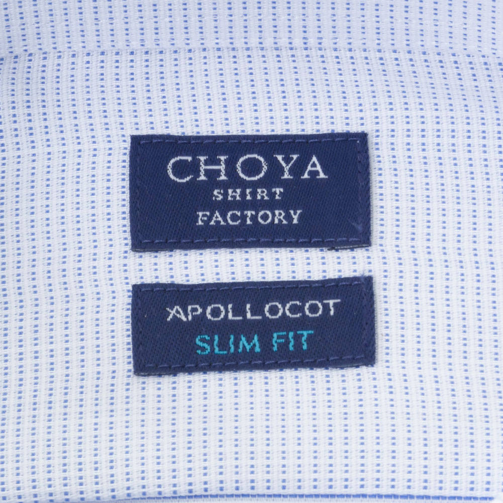 ワイシャツ スリムフィット ブルー ドビー CHOYA SHIRT FACTORY