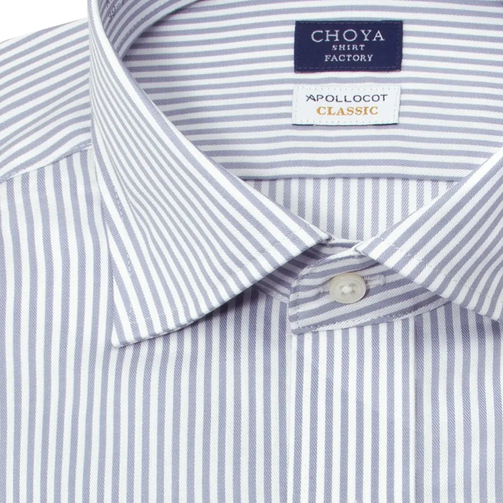 ワイシャツ ストライプ グレー CHOYA SHIRT FACTORY classic