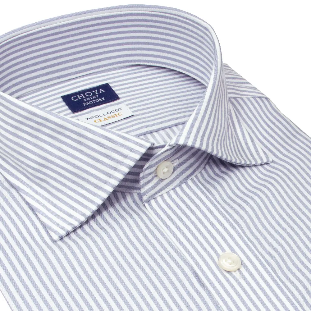 ワイシャツ ストライプ グレー CHOYA SHIRT FACTORY classic