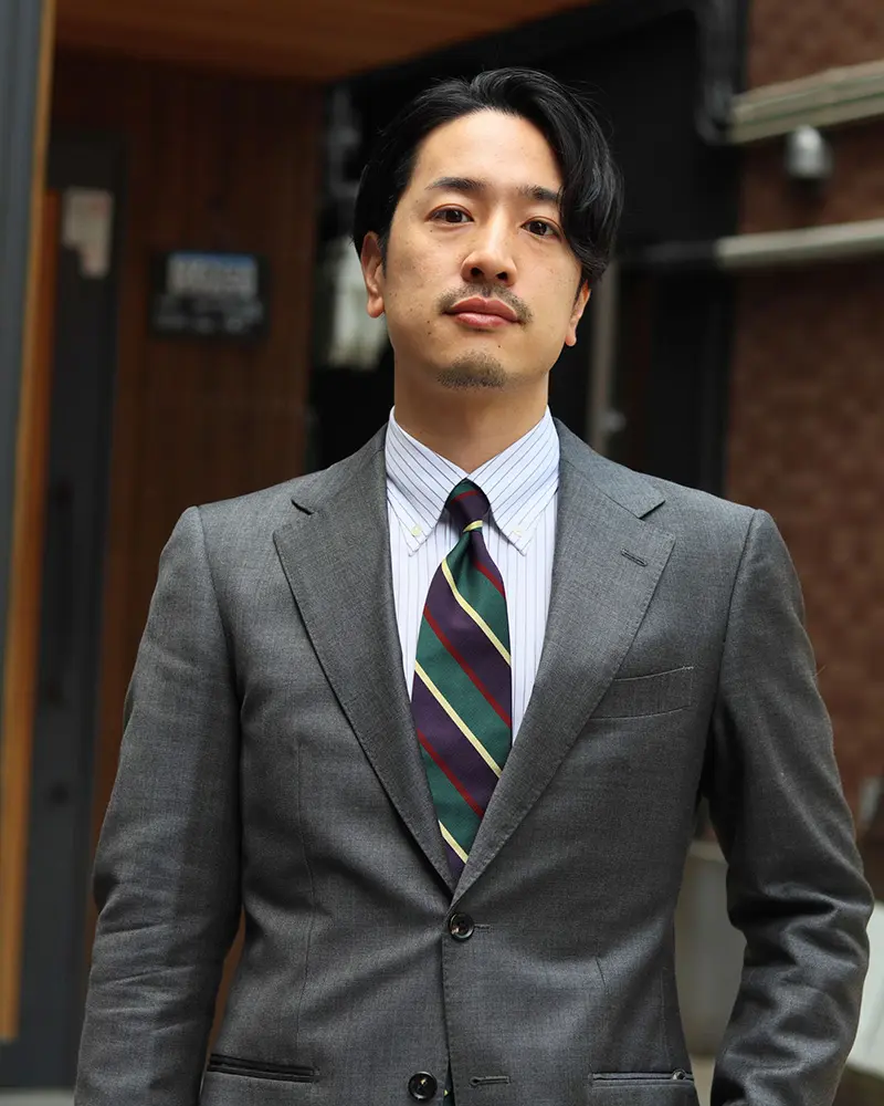 ワイシャツ スリムフィット ストライプ グレー CHOYA SHIRT FACTORY