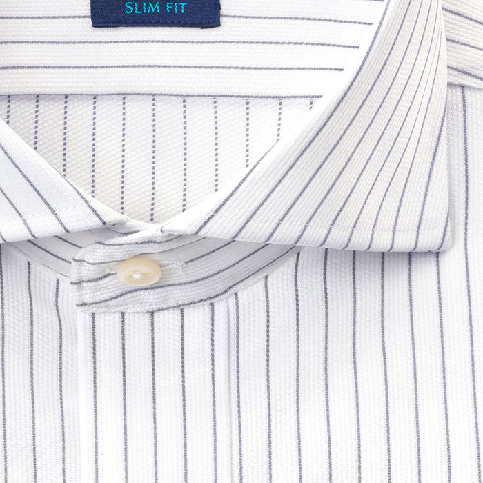 夏向けワイシャツ スリムフィット ストライプ ホワイト クールコンシャス CHOYA SHIRT FACTORY| CHOYA SHIRT（チョーヤ シャツ） | 【公式】ヤマキ オンラインショップ
