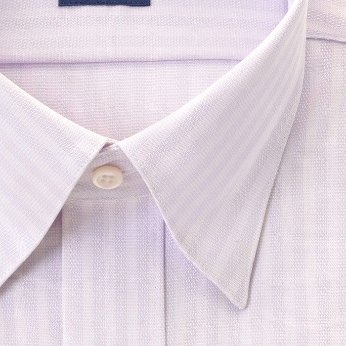 CHOYA SHIRT FACTORY スリムフィット 長袖スナップダウン パープル ワイシャツ