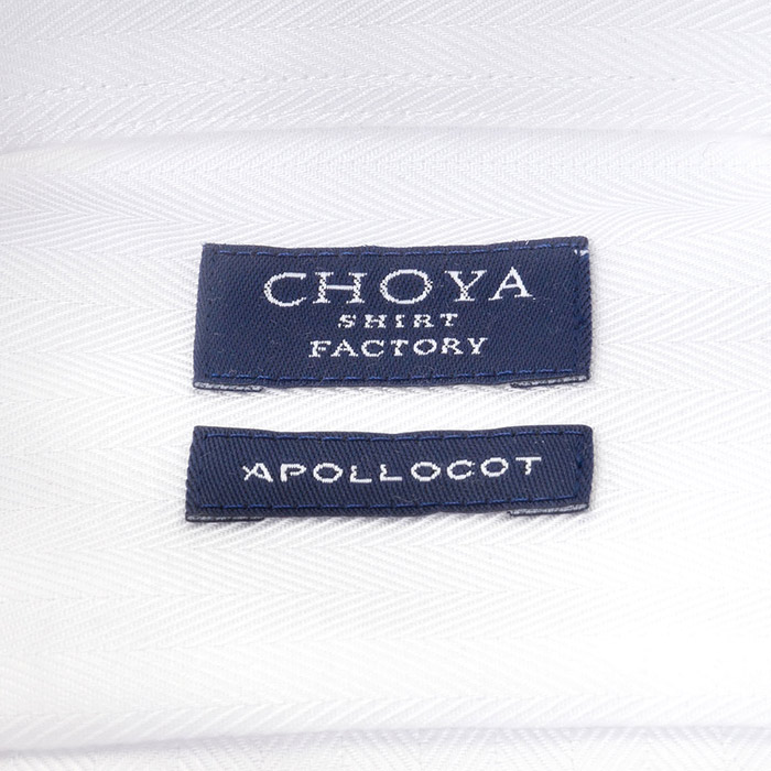 CHOYA SHIRT FACTORY 長袖ワイドカラー ホワイト ワイシャツ
